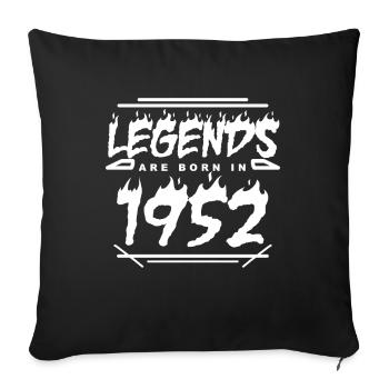 1952 - Born 1952 - Built in 1952 - Sofa pillowcase 17,3'' x 17,3'' (45 x 45 cm) - black - Front
