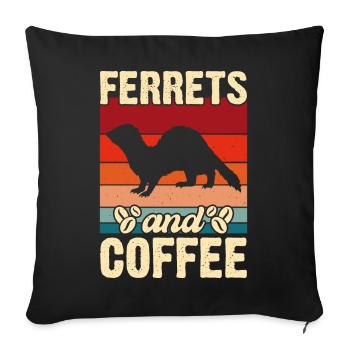 Frettchen - Sofakissenbezug 45 x 45 cm - Schwarz - Vorne