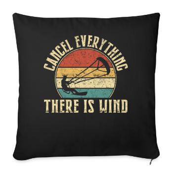 Kitesurf Kitesurfer Kiteboard Kitesurfing - Housse de coussin décorative 45 x 45 cm - noir - Devant