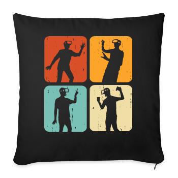 VR Virtual Reality - Sofa pillowcase 17,3'' x 17,3'' (45 x 45 cm) - black - Front