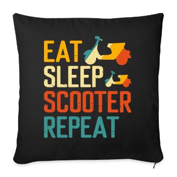 Scooter Scooter Rider Scooter - Housse de coussin décorative 45 x 45 cm - noir - Devant