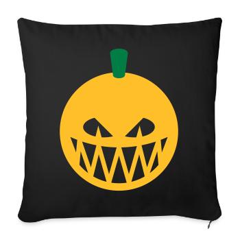 Citrouille d’Halloween (lanterne de citrouille / Emoji / 2C) - Housse de coussin décorative 45 x 45 cm - noir - Devant