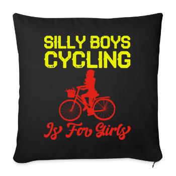 Bicycle Women Funny Saying - Sofa pillowcase 17,3'' x 17,3'' (45 x 45 cm) - black - Front