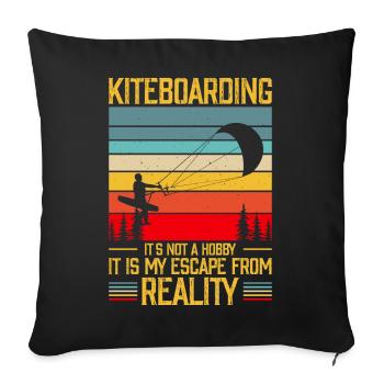 Kitesurf Kitesurfer Kiteboard Kitesurfing - Housse de coussin décorative 45 x 45 cm - noir - Devant