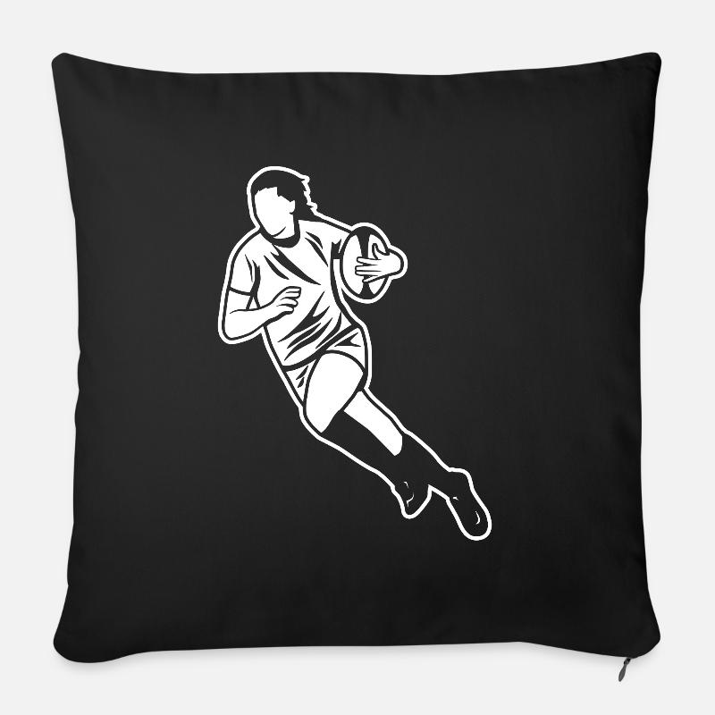 Rugby Spielerin - Sofakissenbezug 45 x 45 cm - Schwarz