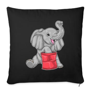 Chips d’éléphant - Housse de coussin décorative 45 x 45 cm - noir - Devant
