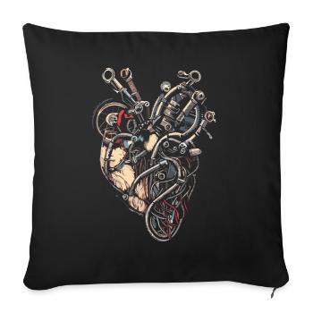 Mechanic Machines Heart - Sofa pillowcase 17,3'' x 17,3'' (45 x 45 cm) - black - Front