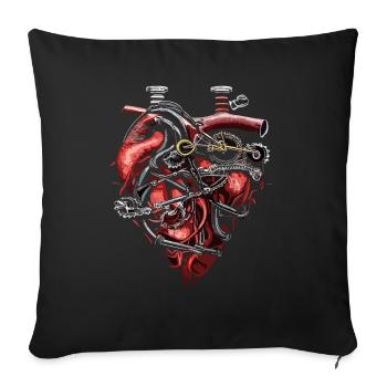 Mechanical Heart Bicycle Heart - Sofa pillowcase 17,3'' x 17,3'' (45 x 45 cm) - black - Front