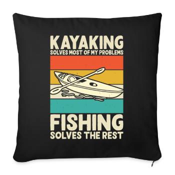 Kayak Kayaker Kayaker - Sofa pillowcase 17,3'' x 17,3'' (45 x 45 cm) - black - Front