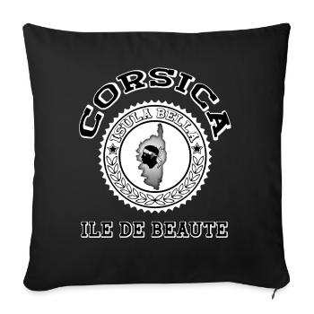 Island of beauty France Corsica Corsica - Sofa pillowcase 17,3'' x 17,3'' (45 x 45 cm) - black - Front