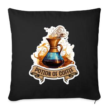 Potion Of Coffee Fantasy RPG Shirt - Sofa pillowcase 17,3'' x 17,3'' (45 x 45 cm) - black - Front