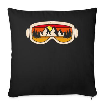 Skibrille Berge Natur - Sofakissenbezug 45 x 45 cm - Schwarz - Vorne
