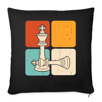 Chess - Sofa pillowcase 17,3'' x 17,3'' (45 x 45 cm) - black - Front