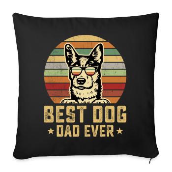 Papa Chiens - Housse de coussin décorative 45 x 45 cm - noir - Devant