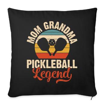 Pickleball - Housse de coussin décorative 45 x 45 cm - noir - Devant