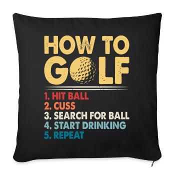 Golf Golfeur - Housse de coussin décorative 45 x 45 cm - noir - Devant