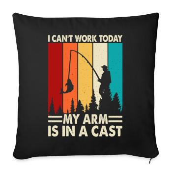 Pêcheur à la ligne - Housse de coussin décorative 45 x 45 cm - noir - Devant