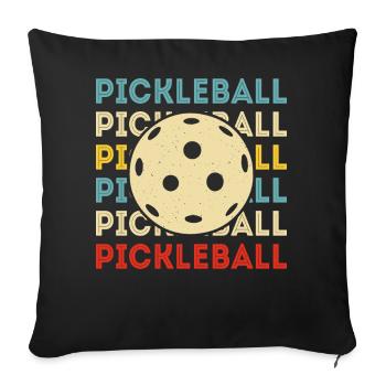 Pickleball - Housse de coussin décorative 45 x 45 cm - noir - Devant