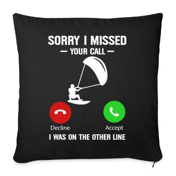 Kitesurf Kitesurfer Kiteboard Kitesurfing - Housse de coussin décorative 45 x 45 cm - noir - Devant