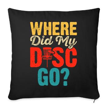 Discgolf Disc Golf - Sofakissenbezug 45 x 45 cm - Schwarz - Vorne