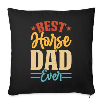 Papa Chevaux - Housse de coussin décorative 45 x 45 cm - noir - Devant