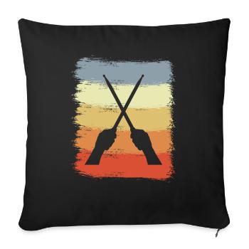 Vintage Drumsticks - Sofa pillowcase 17,3'' x 17,3'' (45 x 45 cm) - black - Front