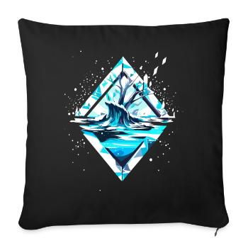 Snow Ice Crystal Winter Landscape - Sofa pillowcase 17,3'' x 17,3'' (45 x 45 cm) - black - Front