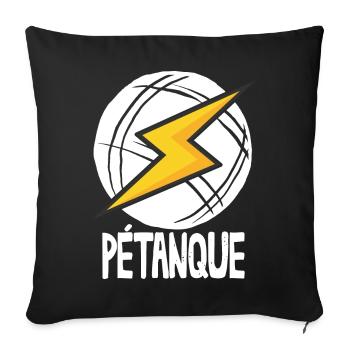 Boule Kugeln für Bouler Boules Set und Petanque - Sofakissenbezug 45 x 45 cm - Schwarz - Vorne