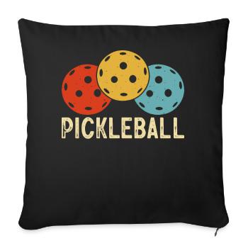 Pickleball - Housse de coussin décorative 45 x 45 cm - noir - Devant