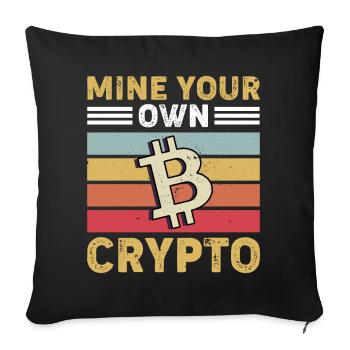 Bitcoin Crypto Cryptocurrency - Sofa pillowcase 17,3'' x 17,3'' (45 x 45 cm) - black - Front
