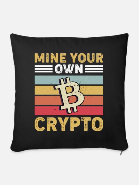 Bitcoin Krypto Kryptowährung - Sofakissenbezug 45 x 45 cm - Schwarz