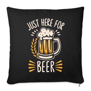 Juste ici pour les buveurs de bière Amateurs de bière - Housse de coussin décorative 45 x 45 cm - noir - Devant
