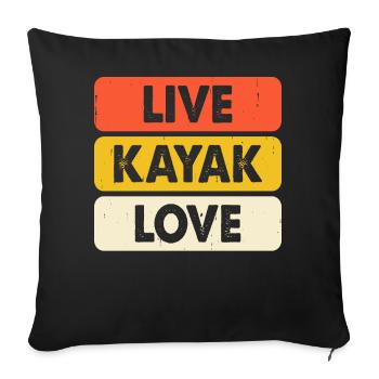 Kayak Kayaker Kayaker - Sofa pillowcase 17,3'' x 17,3'' (45 x 45 cm) - black - Front
