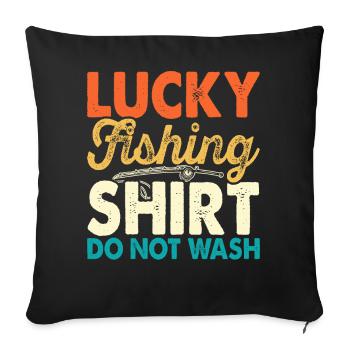 Chemise de pêche porte-bonheur - Housse de coussin décorative 45 x 45 cm - noir - Devant