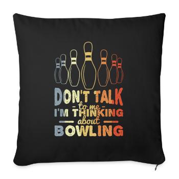 Vintage Bowling - Sofa pillowcase 17,3'' x 17,3'' (45 x 45 cm) - black - Front