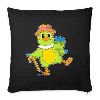 Parrot Bâton de marche de retraité - Housse de coussin décorative 45 x 45 cm - noir - Devant
