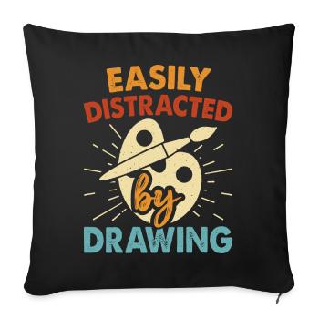 Artiste peintre - Housse de coussin décorative 45 x 45 cm - noir - Devant