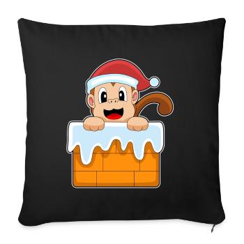 Monkey Christmas Santa Hat - Sofa pillowcase 17,3'' x 17,3'' (45 x 45 cm) - black - Front