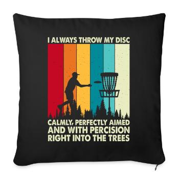 Discgolf Disc Golf - Housse de coussin décorative 45 x 45 cm - noir - Devant