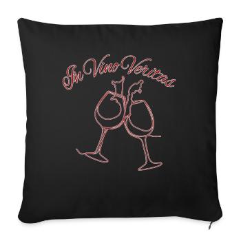 In Vino Veritas Sketched - Sofa pillowcase 17,3'' x 17,3'' (45 x 45 cm) - black - Front