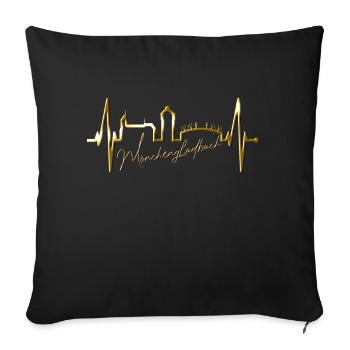 Mönchengladbach Skyline Heartbeat Fan I Love MG - Sofa pillowcase 17,3'' x 17,3'' (45 x 45 cm) - black - Front