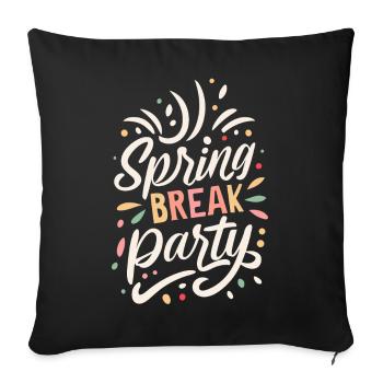 Spring Break 2024 Holiday Retro Vintage - Housse de coussin décorative 45 x 45 cm - noir - Devant