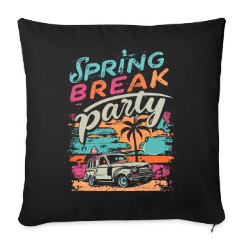Spring Break Holiday Retro Vintage - Housse de coussin décorative 45 x 45 cm - noir - Devant