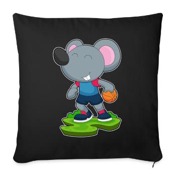 Mouse Basketball Player Basketball - Sofa pillowcase 17,3'' x 17,3'' (45 x 45 cm) - black - Front