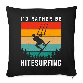 Kitesurf Kitesurfer Kiteboard Kitesurfing - Housse de coussin décorative 45 x 45 cm - noir - Devant