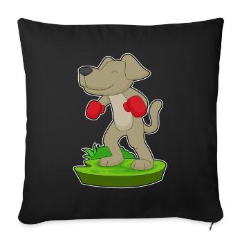 Dog Boxer Boxing Gloves Boxing - Sofa pillowcase 17,3'' x 17,3'' (45 x 45 cm) - black - Front