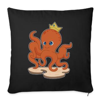 Couronne de pieuvre - Housse de coussin décorative 45 x 45 cm - noir - Devant