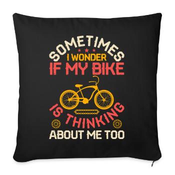 Drôle de dicton de vélo - Housse de coussin décorative 45 x 45 cm - noir - Devant
