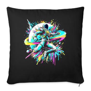 Astronaut Colorful Color Explosion Graffiti Space - Sofa pillowcase 17,3'' x 17,3'' (45 x 45 cm) - black - Front