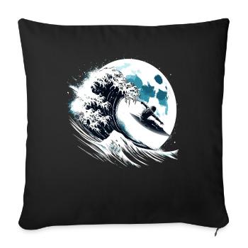 Astronaut Surfer Moon Surfer - Sofa pillowcase 17,3'' x 17,3'' (45 x 45 cm) - black - Front